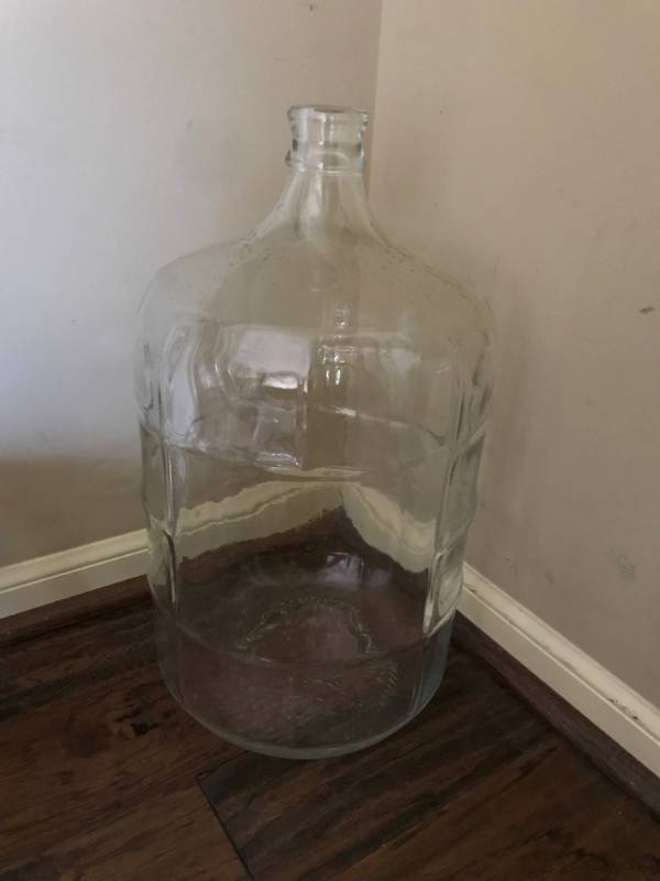 lot 2120 image: 5 gallon glass carboyglass water jug