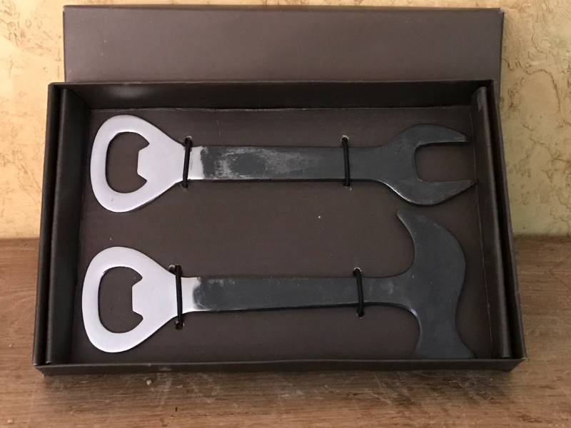 lot 2144 image: Bottle Openers shaped like tools-new and in box