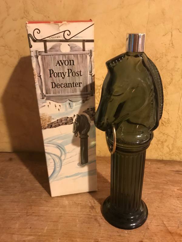 lot 2157 image: Avon Pony Post Decanter with box