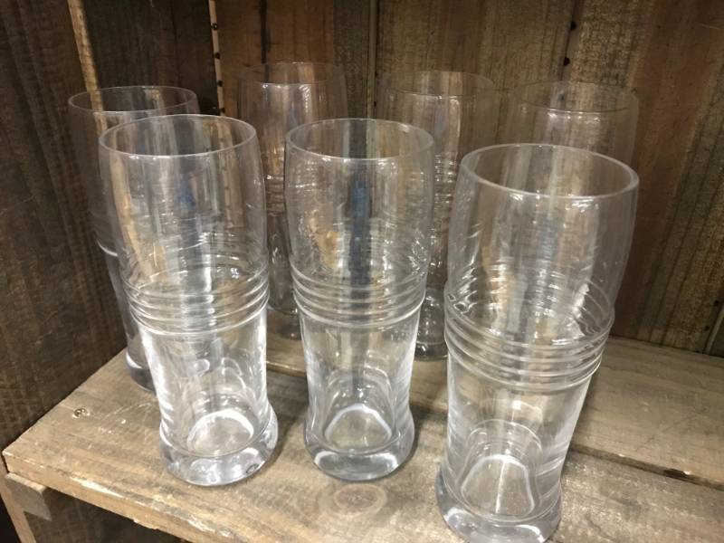 lot 2158 image: Set of 7 tall Beer Glasses
