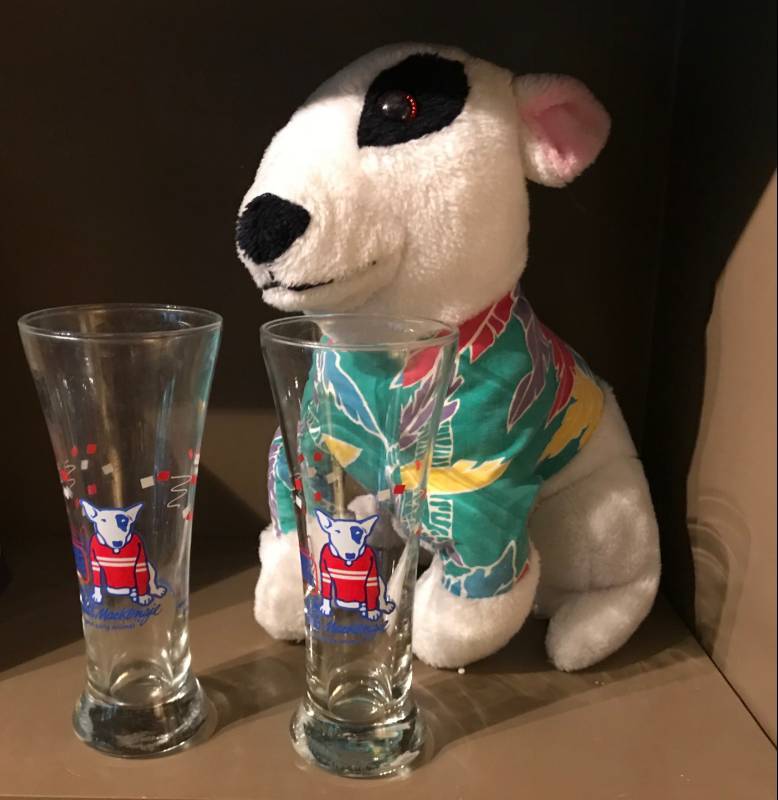 lot 2161 image: Vintage Spud McKenzie and two Coors Light beer glasses