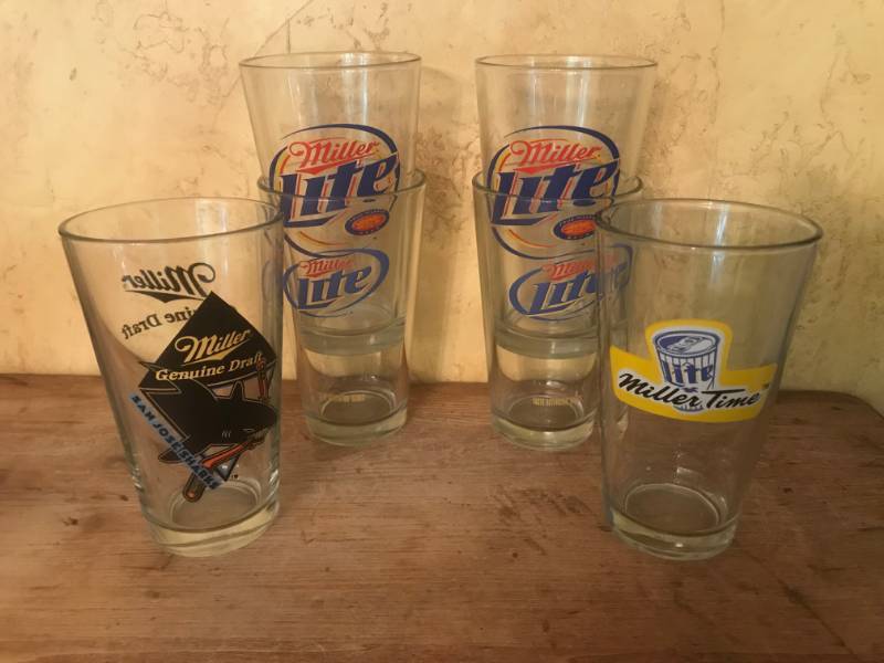 lot 2165 image: Set of 6 Miller Beer Glasses