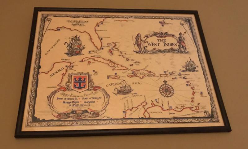 lot 2229 image: West Indies framed map