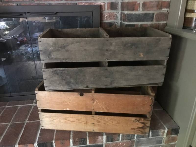 lot 2249 image: Set of 2 Wood Crates with no labeling
