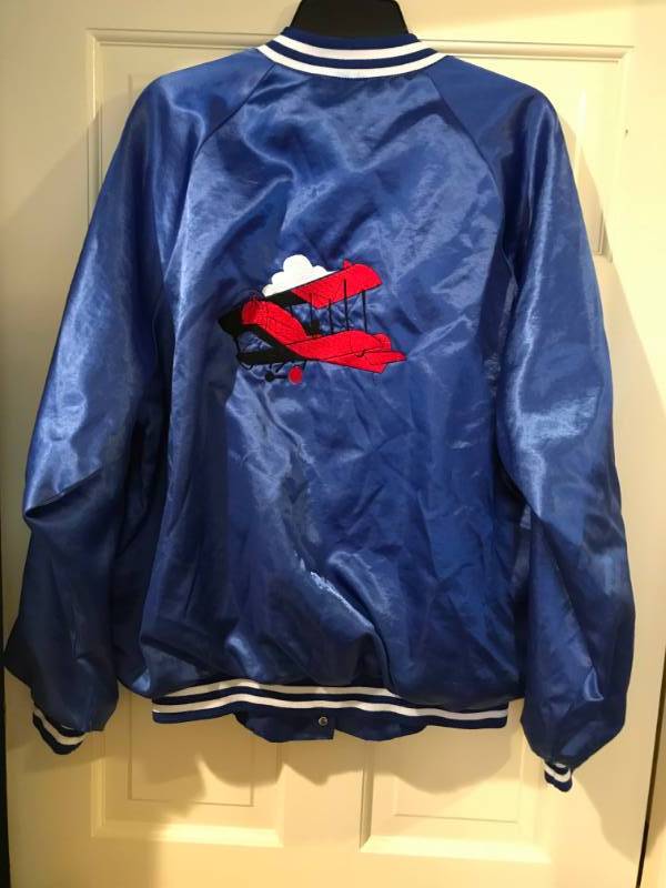 lot 2279 image: Custom Bomber Jacket XL with red plane on back