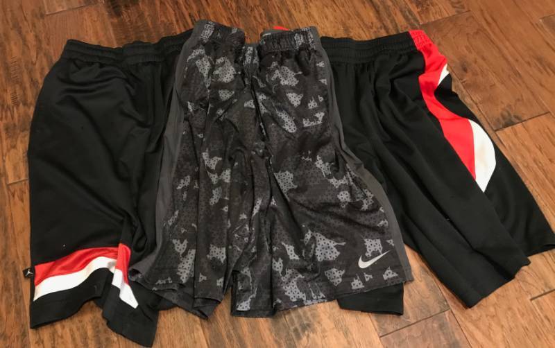 lot 2290 image: 3 Pair of Basket Ball Shorts Large--Nike, Under Armour, Michael Jordan