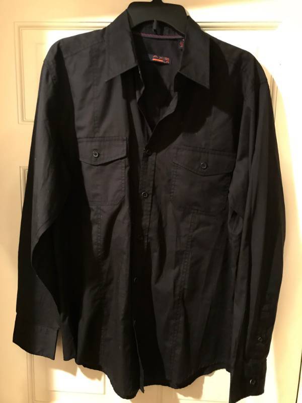 lot 2335 image: Axis black long sleeve dress shirt-Large