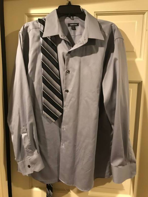 lot 2349 image: Clairborne slim fit dress shirt and tie-17
