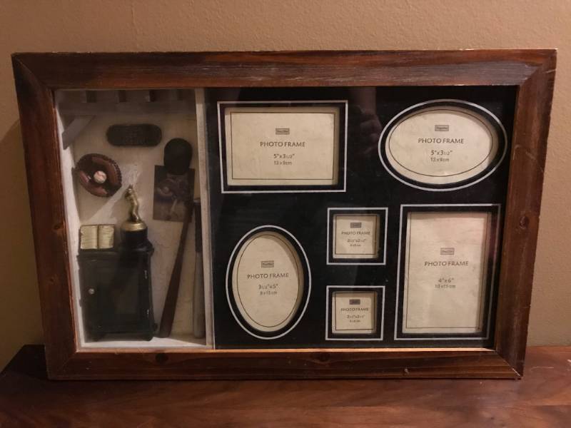 lot 208 image: Baseball Shadow Box Wood Frame with Matte (Multiple openings)