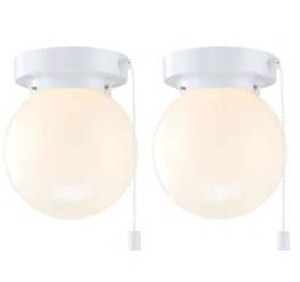 lot 24392 image: Project Source 2 -Light 5.78-in Gloss White Flush Mount Light 2 -Pack