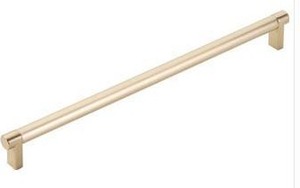 lot 24396 image: Emtek 12 Inch Select Rectangular Stem Series Appliance Pull Satin Brass, 3 Pack