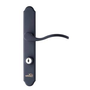 lot 24399 image: Serenade Mortise Keyed Lever Mount Latch with Deadbolt for Screen and Storm Doors, Matte Black