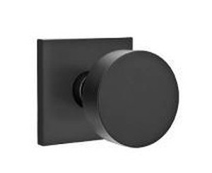 lot 24413 image: Emtek 5110ROUUS19 Passage Set, Square Rosette, Round Knob, Flat Black