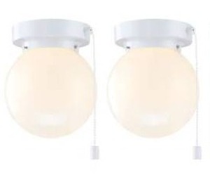 lot 24415 image: Project Source 2 -Light 5.78-in Gloss White Flush Mount Light 2 -Pack