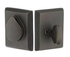 lot 24457 image: Emtek Black Modern Single Cylinder Deadbolt