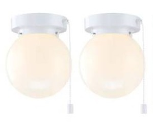 lot 24464 image: Project Source 2 -Light 5.78-in Gloss White Flush Mount Light 2 -Pack