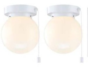 lot 24491 image: Project Source 2 -Light 5.78-in Gloss White Flush Mount Light 2 -Pack
