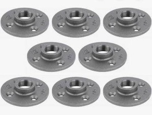 lot 24510 image: Pipe Decor 34 in. Black Iron Floor Flange (8 Pack)