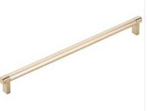 lot 24525 image: Emtek 12 Inch Select Rectangular Stem Series Appliance Pull Satin Brass, 3 Pack