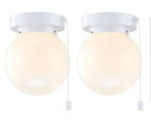 lot 24527 image: Project Source 2 -Light 5.78-in Gloss White Flush Mount Light 2 -Pack