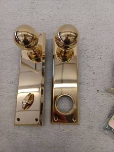 lot 24534 image: Emtek 8980US3NL Door Lever Combo Pack, Gold