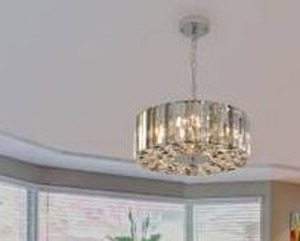 lot 24556 image: 16.5 in. W 4-Lights 4 x E26 Candle Modern Crystal Chandeliers
