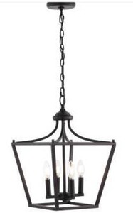 lot 24566 image: Jonathon Y Camden Iron Classic Midcentury Pendant Lantern