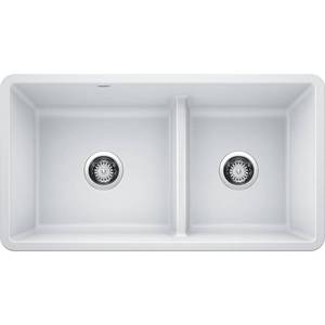 lot 24578 image: BLANCO PRECIS White SILGRANIT 1.75 Low Divide Undermount Sink