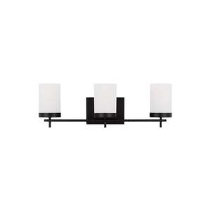 lot 24579 image: Generation Lighting 4490303 Zire 3 Light 24  Wide Bathroom Vanity Light - Black