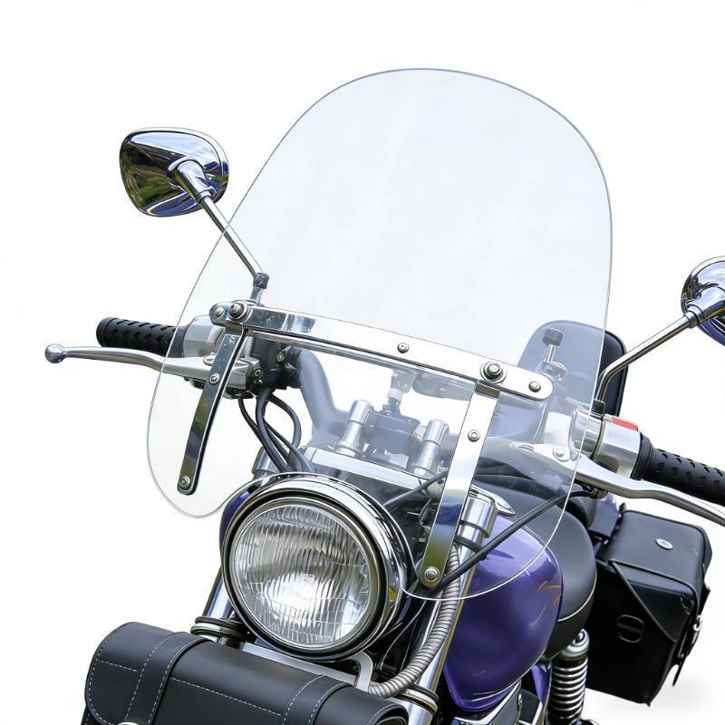 lot 2022 image: Areyourshop Large 18x16 Windshield Windscreen (for 78, 1 Handlebars) for Harley Sportster Dyna Touring Softail for Honda CT125 Cruisers & Standards for Kawasaki Vulcan 900, for Suzuki Savage - Retail $60