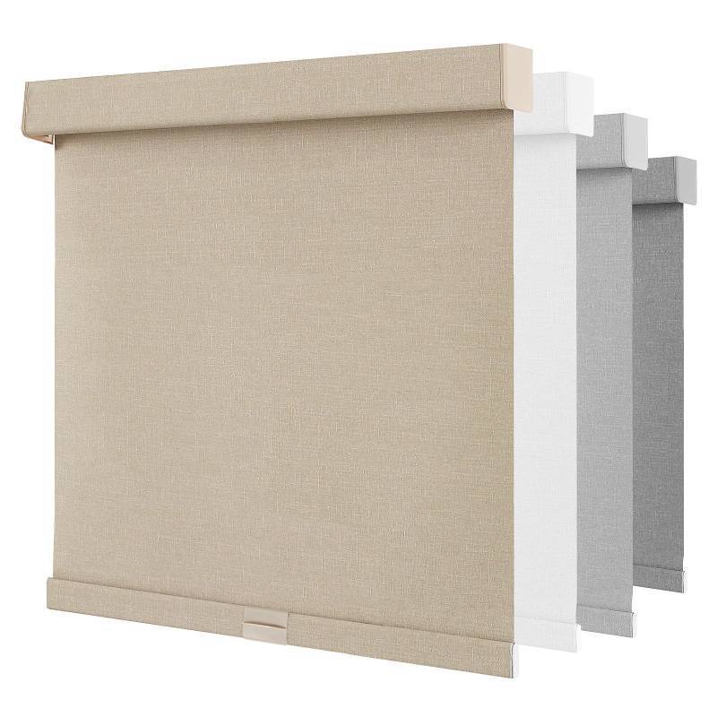 lot 2088 image: NUTRO CHILL Blackout Window Blinds Cordless, Spring System Window Shades with UV Protection Thermal Insulated Linen Fabric, Roller Blinds for Home Office(28x72, Beige) - Retail $48