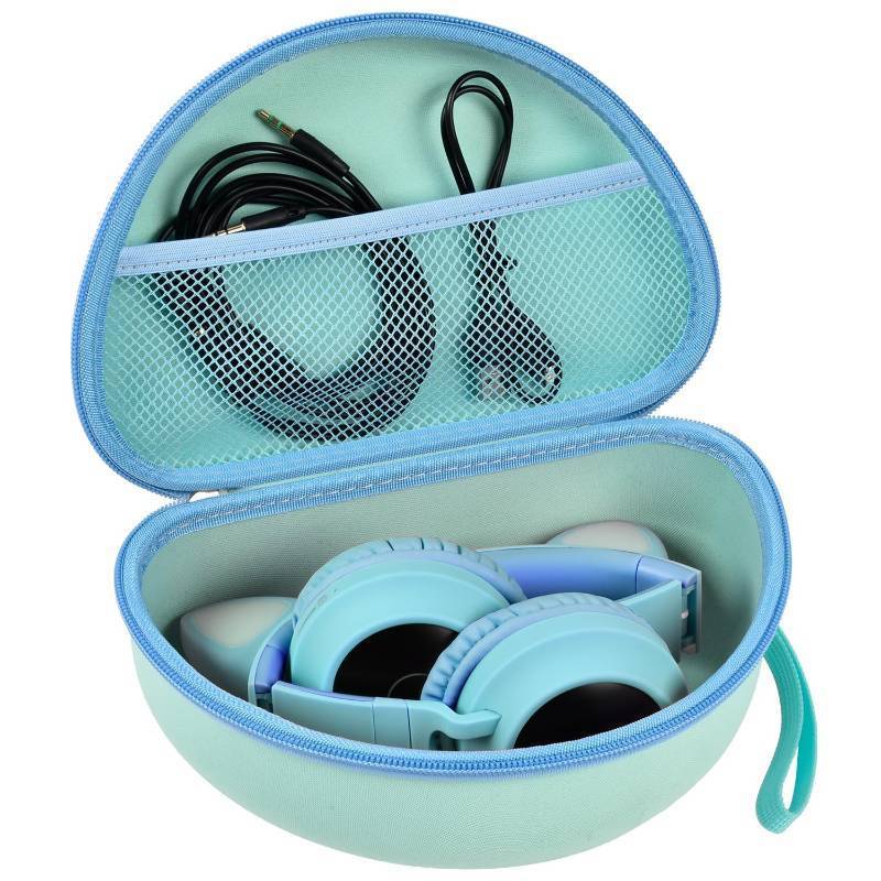 lot 2096 image: Headphone Case for Riwbox CT-7 Pinkfor Jack CT-7S Cat Green 3.5mm for iClever IC-HS01for Picunfor FosPower Bluetooth Wireless Over-Ear Headphones Headset Box Only,Green - Retail $17