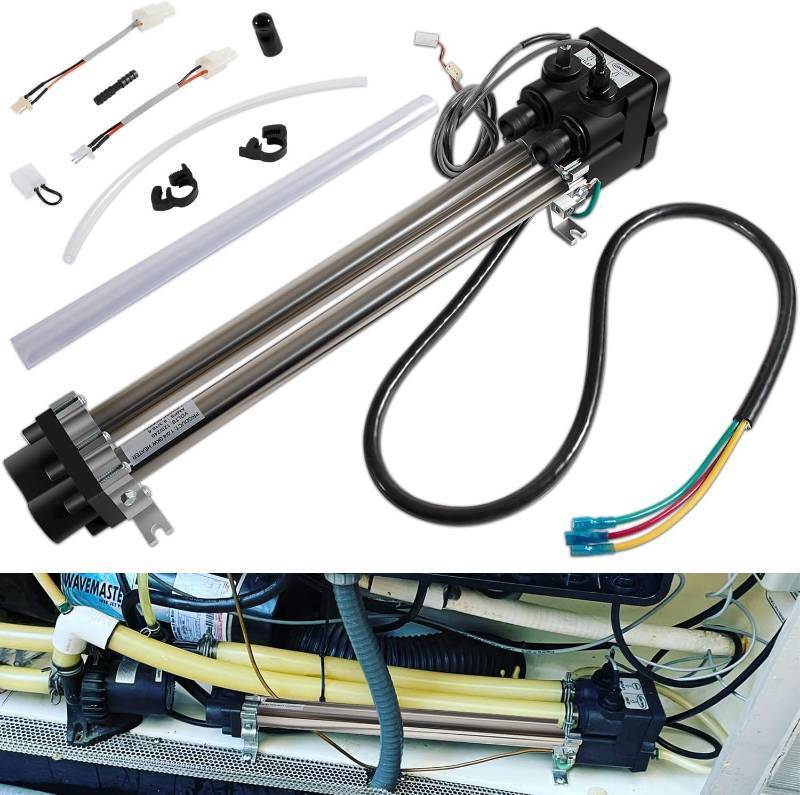 lot 2121 image: Camoo 26-C3160-2S Double-Barrel Low-Flow Heater Assembly 4.0KW for WatkinsHot SpringTiger RiverHot SpotCalderaLaing tri-Bend Heater, 1.04.0KW 120240 Volt, Replace C3160-2S, 73039, 73791, Black - Retail $138