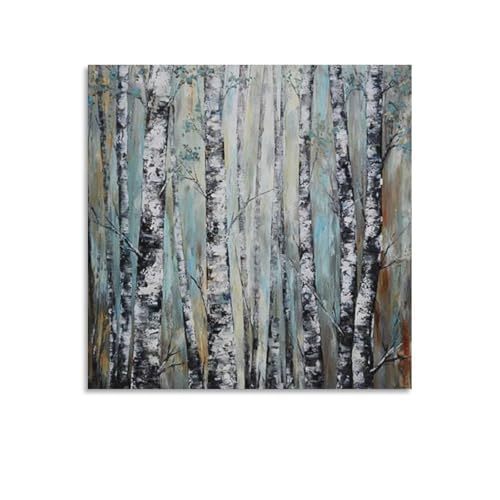 lot 2125 image: Fashion Canvas Wall Art Modern Birch Tree Artwork Painting Abstract Forest Pictures for Living Room Bedroom Home Decor Posters Prints Artworks - Retail $36