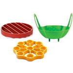 OXO Silicone Pressure Cooker Set 3 Piece Egg Rack Steamer Basket Cooking Rack - Retail: $172