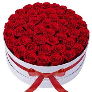 50 Piece Roses in a Velvet Box, Flowers for Delivery, Presereved Flowers Birthday Gifts for Women Mom and Wife (Red) - Retail: $117