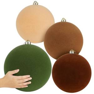 lot 106 image: 4 Pcs 8 Extra Large Velvet Christmas Ball Ornaments Giant Oversized Flocked Xmas Ball Big Hanging Christmas Tree Ornaments for Xmas Tree Holiday Party Outdoor Decor(4 Colors) - Retail $50