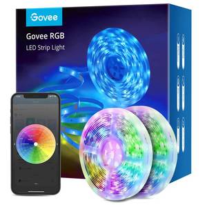 lot 112 image: Govee Smart LED Strip Lights, 65.6ft WiFi LED Strip Lighting, Work with Alexa and Google Home, DIY Mode and Music Sync RGB LED Lights for Home Decor, 2 Rolls of 32.8ft (No Remote Control) - Retail $40