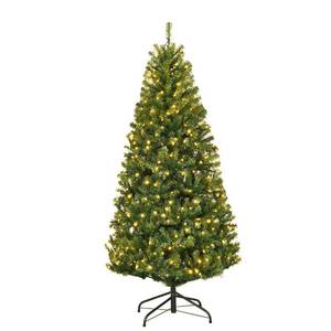 lot 114 image: GOFLAME 4ft Pre-Lit Artificial Christmas Tree, Premium Spruce Hinged Tree with Metal Stand, 11 Flash Modes with Multicolored LED Lights, Traditional Indoor Decoration for Festival Party Holiday - Retail $53