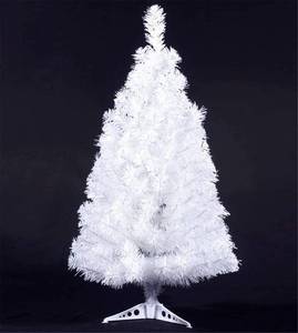 lot 121 image: S_SSOY 3 Foot Christmas Trees Artificial Xmas Pine Tree with PVC Leg Stand Base Home Office Holiday Decoration (White) - Retail $33