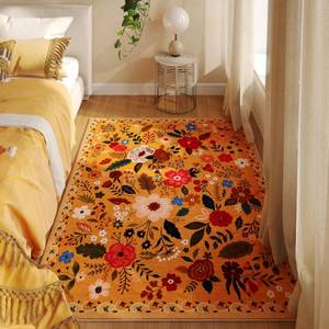 lot 105 image: Rugcomf Bedroom Rug 3x5 Rug Washable Area Rug Non Slip Low Pile Boho Floral Small Carpet for Bedroom, Bedside, Kitchen, Entryway, Kids Room, Office, College Dorm Essentials for Girls(Yellow) - Retail $28