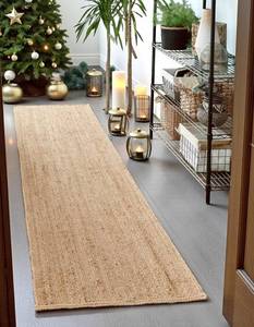 lot 108 image: Braided Jute Runner Rug 2x10 Rectangular  Reversible Accent Rugs  - Retail $65