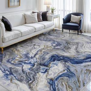 lot 109 image: 8x10 Area Rugs for Living Room, Modern Abstract Rug for Bedroom, Contemporary Machine Washable Rug, Large Stain Resistant Carpet  - Retail $150