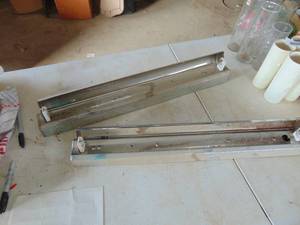 lot 2144 image: Pair of Vintage Chrome - Light Fixtures