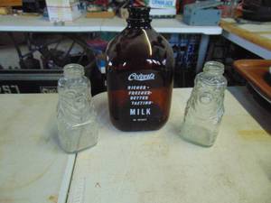 lot 2199 image: Grapette Coin Bank Jars - No Lids and Milk Jar
