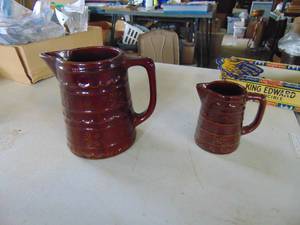 lot 2247 image: Pair of Marcrest Pitchers - see Pictures for damage 