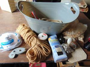 lot 2282 image: Plastic Carrier with rope - decor and so much more