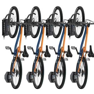 lot 6 image: BYHUME Bike Rack Garage,Bike Wall Mount, 150° Swivel & Space-Saving Vertical Bike Hangers for Storage, Sturdy Bike Stand Holds Up to 66lbs, Easy to Install, 4 Pack - Retail $149