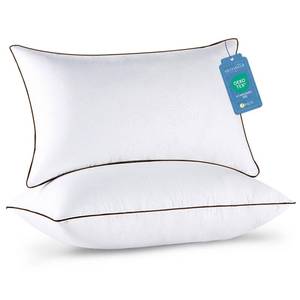 lot 20 image: JOLLYVOGUE King Size Pillows Set of 2 for Sleeping, Soft and Supportive Bed Pillows with Down Alternative Filling for Side and Back Sleepers, Hotel Collection - Retail $23