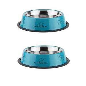 lot 26 image: 2 Pack Stainless Steel Dog Bowls �� 16 fl oz Anti-Skid Food & Water Bowls for Small Dogs, Puppies & CatsDog Food & Water BowlDog Feeding Bowl (Blue) - Retail $9